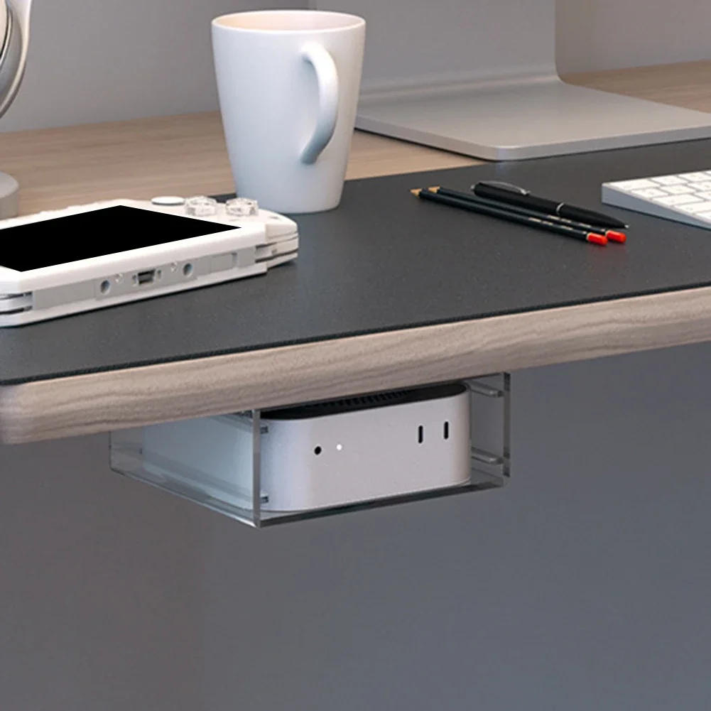 For Mac Mini M4M4Pro 2024 Compatible Acrylic Under Desk Stand Enhances Your Office Setup with Minimalist Style