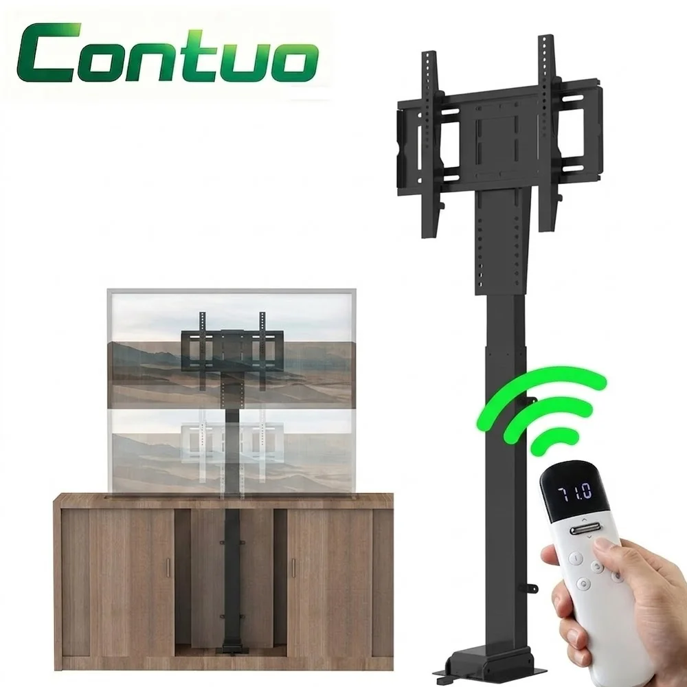 Electric Motorized Ceiling Tv Mount pop up TV Stand Riser 65 Inch Automatic Drop Down Tv Lift System for Flight Cases Cabinet