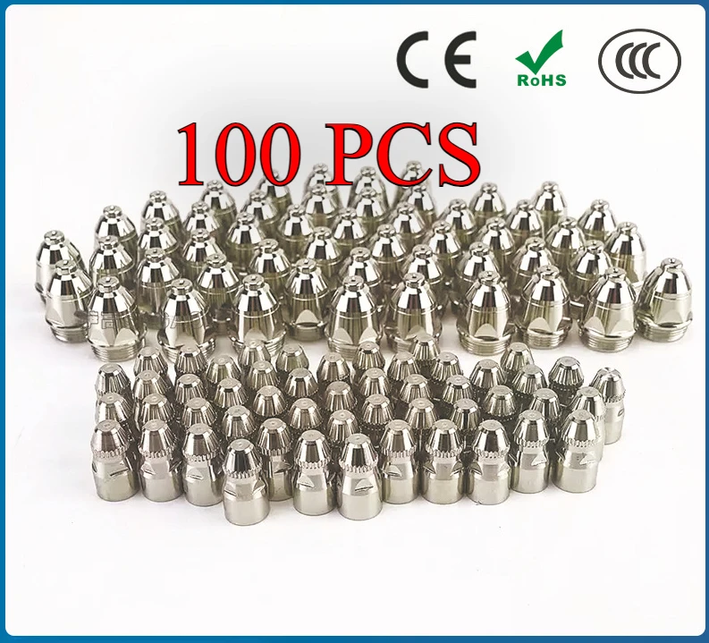 100 high-quality 40-100A P80 plasma cutting electrode nozzle CNC cutting machine P80 plasma torch wearing parts nozzle