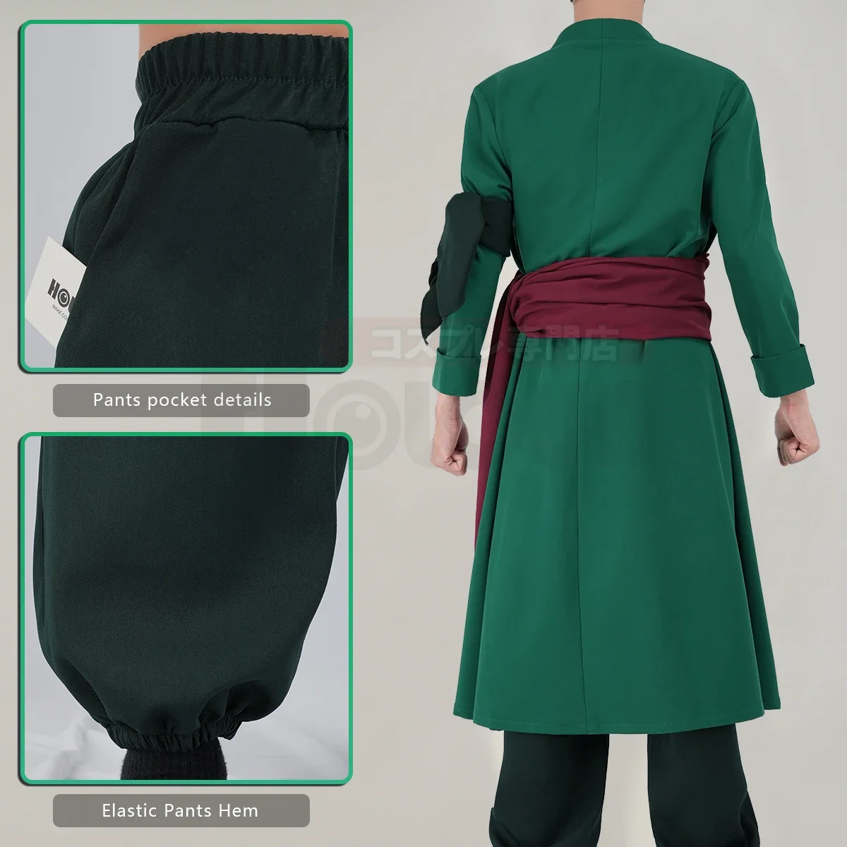 Косплей ONE аниме Ророноа Зоро, костюм для косплея, брюки, хаори, платок на голову, анимационная конвенция, 2025 год, Хэллоуин, Рождественский подарок