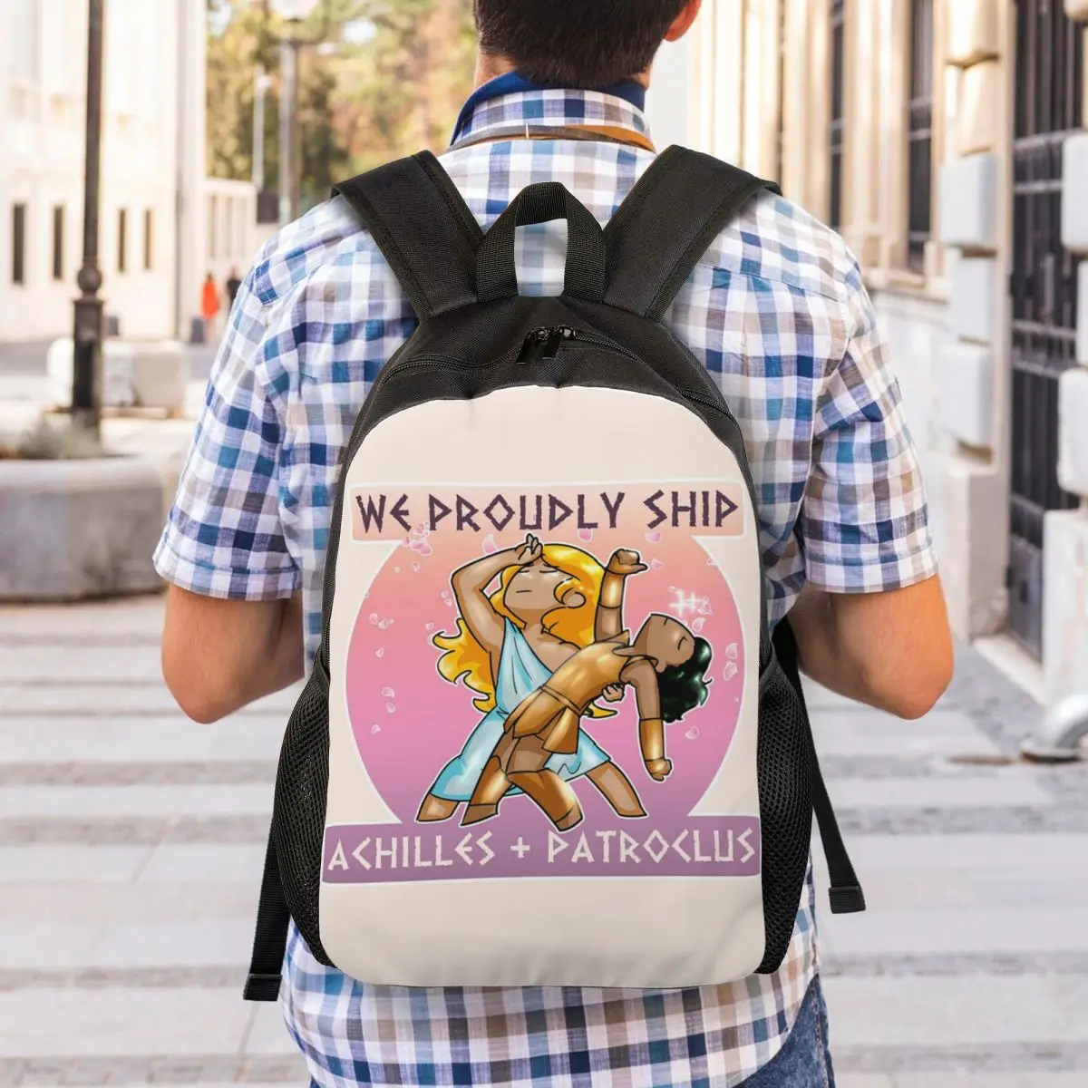 Zaino per studenti di Achille + Patroclus Borsa da scuola Zaino da viaggio per escursionismo per uomo Donna Borse a tracolla per libri alla moda