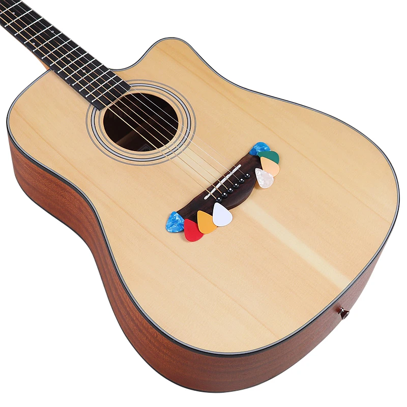 Natural Color Acoustic Guitar with Spruce Top Back and SideMatte Finish Cutaway Design Guitar 6 Strings 41 Inch