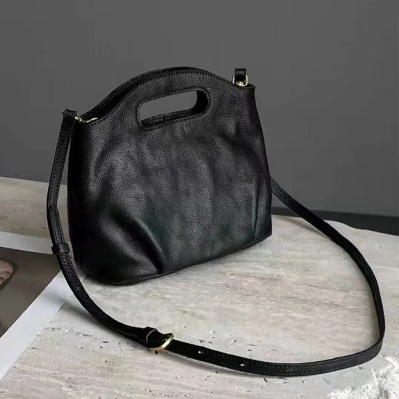 2025 new horizontal women mini shoulder chest bag luxury designer PU soft leather retro women plant tan high-end shoulder bag
