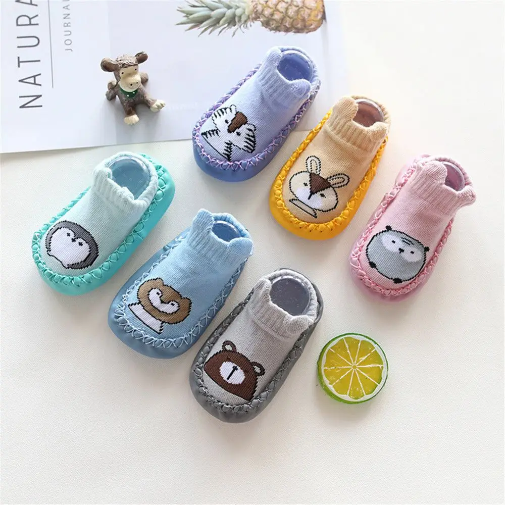 Kinder Anti-slip Socken Schuhe Neugeborenen Baby Kleinkind Gekämmte Baumwolle Nicht-slip Boden Socken Cartoon Indoor Socken Säuglings schuhe