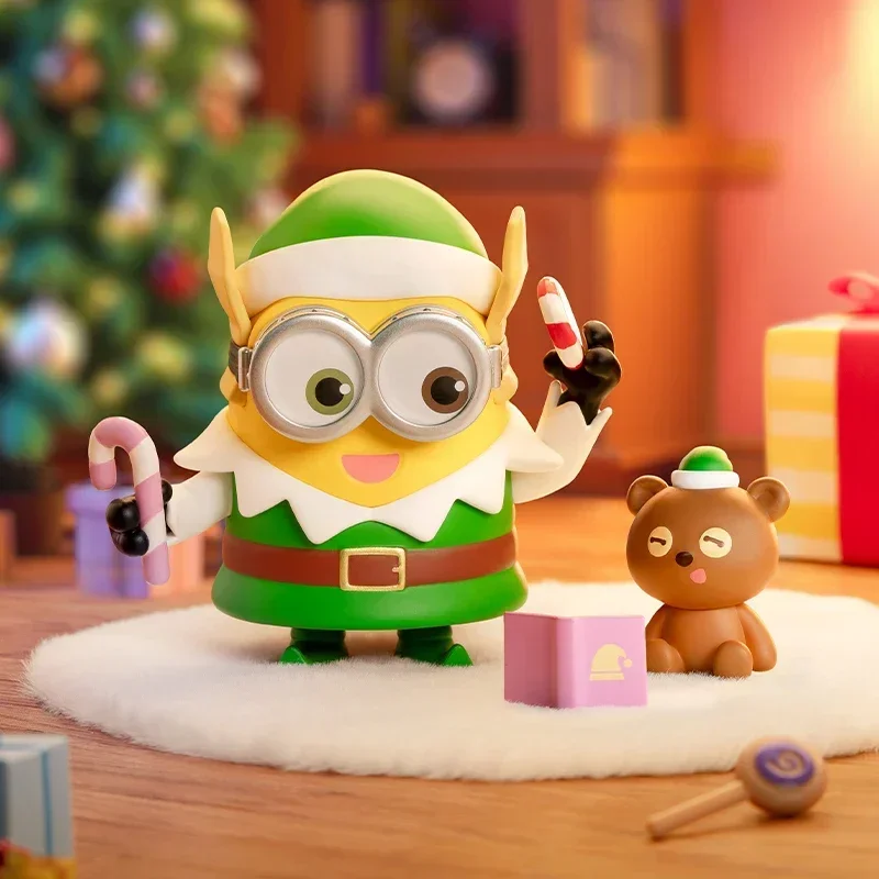 POP MART Миньоны Истории перед сном от Боб и Тима Серия Слепая коробка Угадай Сумка Украшение рабочего стола Симпатичная модель Подарок Девушка Игрушки Аниме