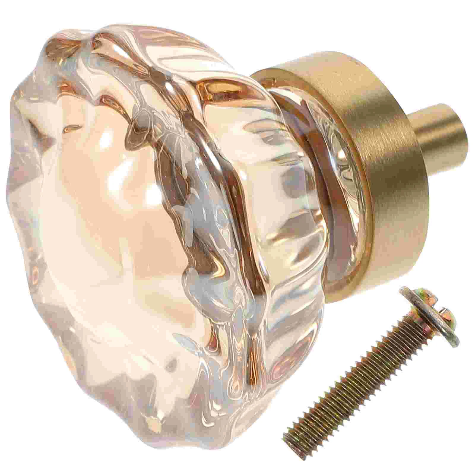 Puxadores de cômoda com alça de cristal para armários, gavetas, mesa de vaidade, alças de vidro, base de cobre