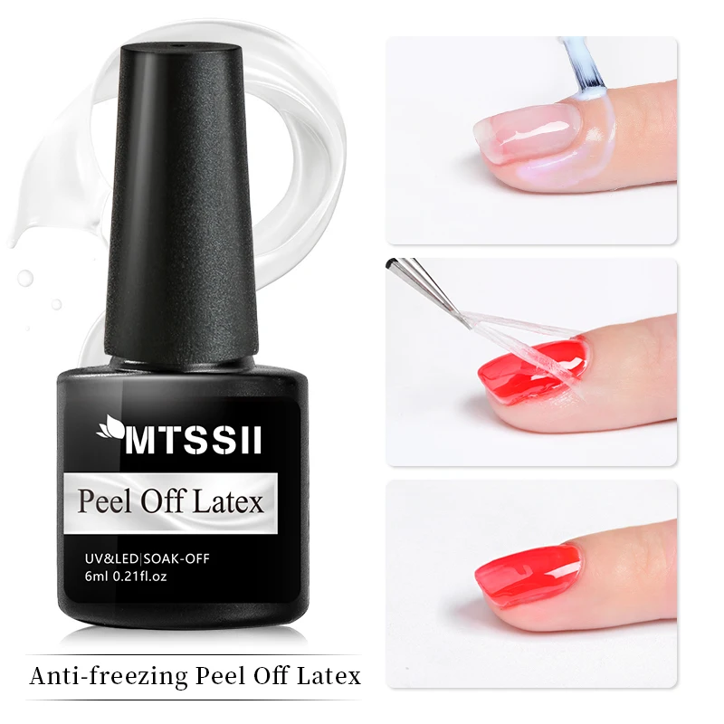 Mtssii 6ml Nail Polish Liquid Peel Off Tape White Protect Varnish Anti-spill Latex Fast Dry Skin Care Nail Art Tweezer Protector