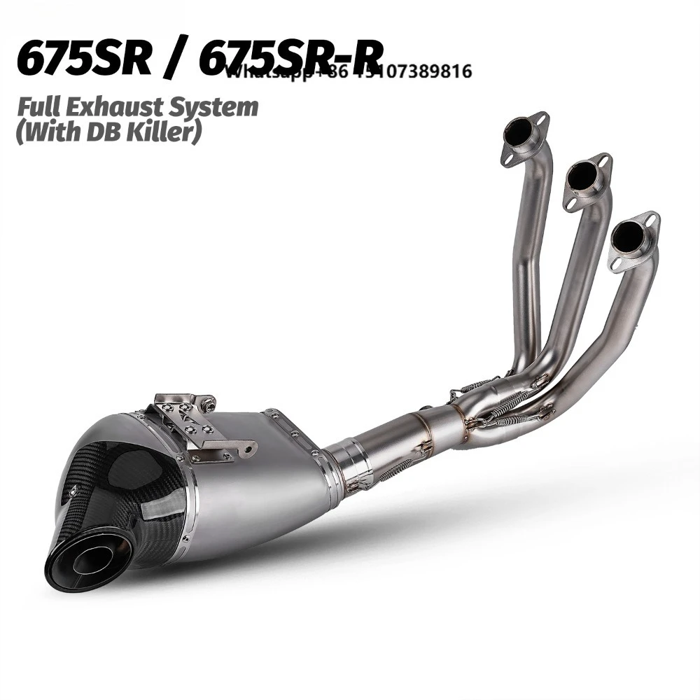 

for 675SR Full Exhaust System Modification Kit with Complete Muffler Section and AK Silver/Black