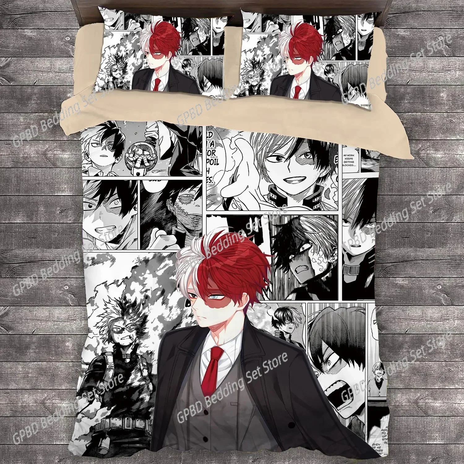 

Popular 3D Printed Anime My Hero Academia Comfortable Duvet Quilt Cover Pillowcase Bedding Set Bedroom Decoration Home Textile