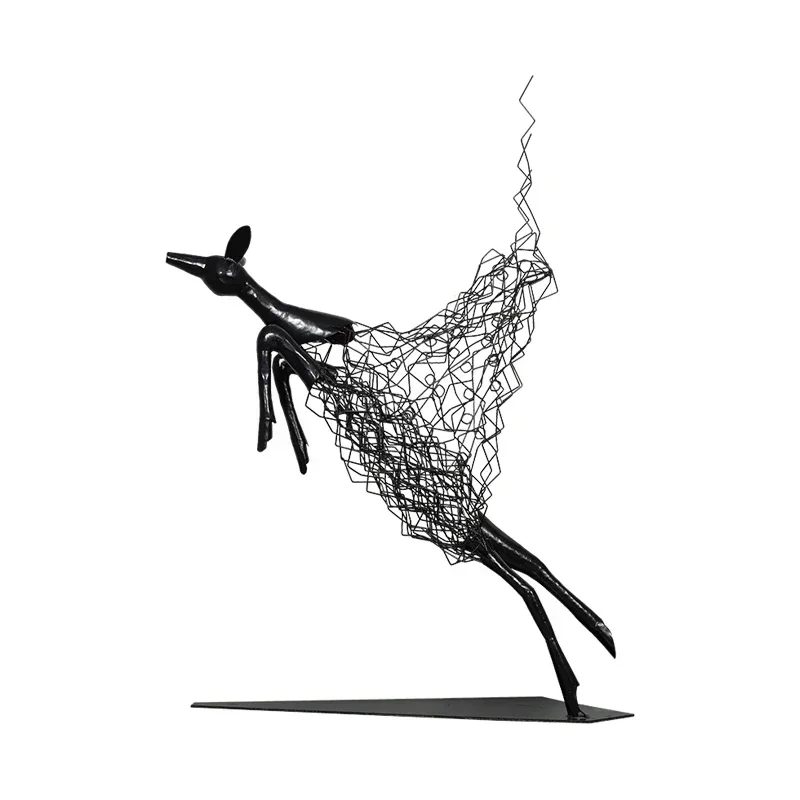 

Геометрическая скульптура животного Юджу: Олень для отелей, клубов, ресторанов, вилл. Креативный напольный декор.