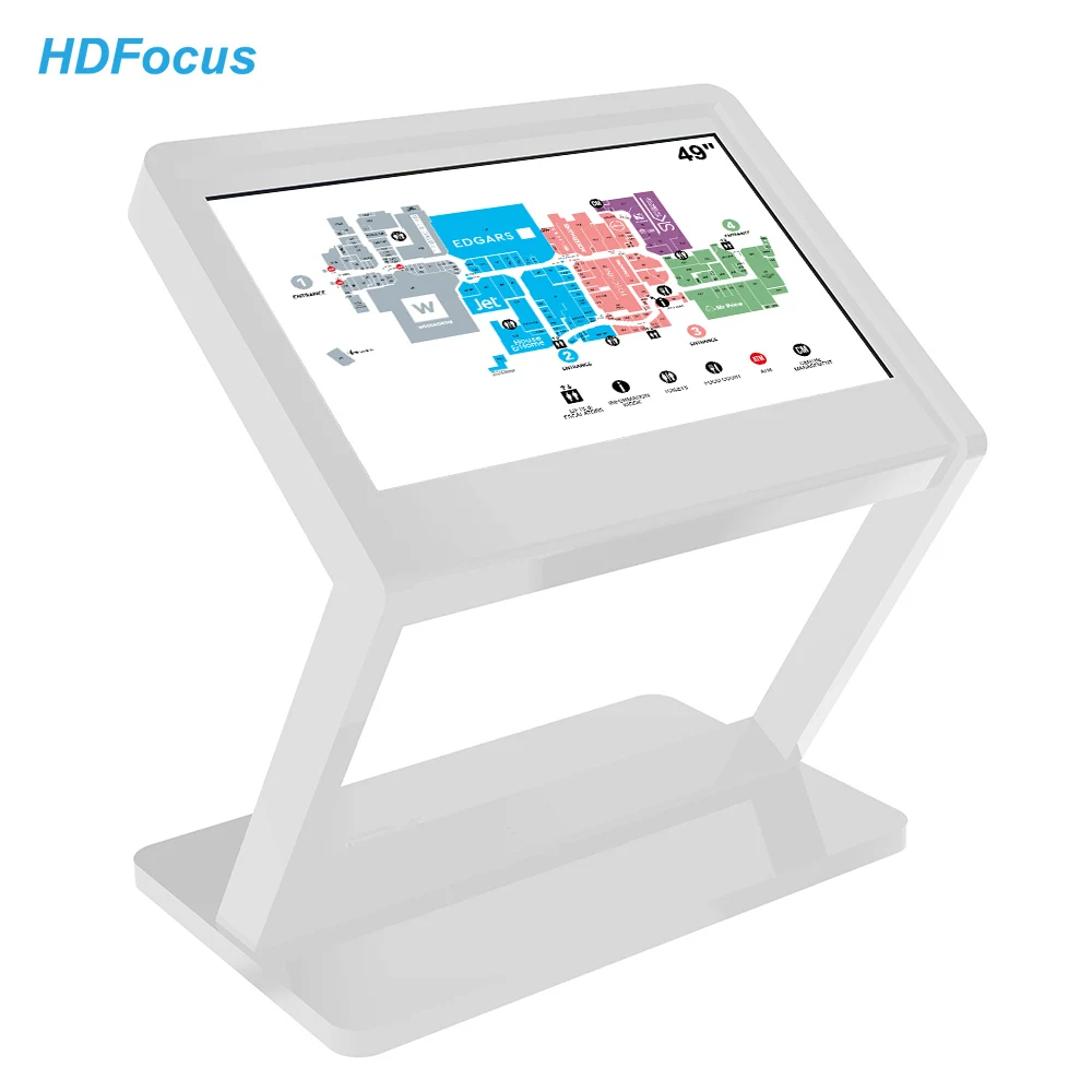 49 Inch Floor Stand Lcd Touch Screen Advertising Display 4K Hd Self-Service Exhibition Interactive Kiosk For Wayfinding