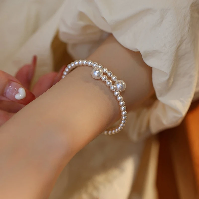 1PCS Imitation Pearl Bracelet Stretchable Pearl Bracelet Pearl Bracelet For Women Bridal Jewelry Gift