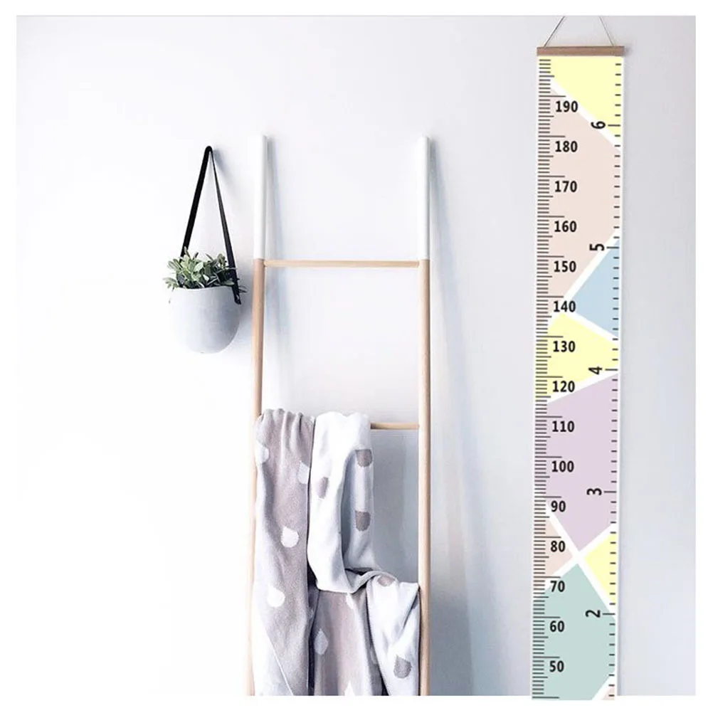 

Wall Ruler Baby Growth Chart Macaron Canvas Height Growth Chart Pine Nursery Bedroom Wall Decor Waterproof Tracker
