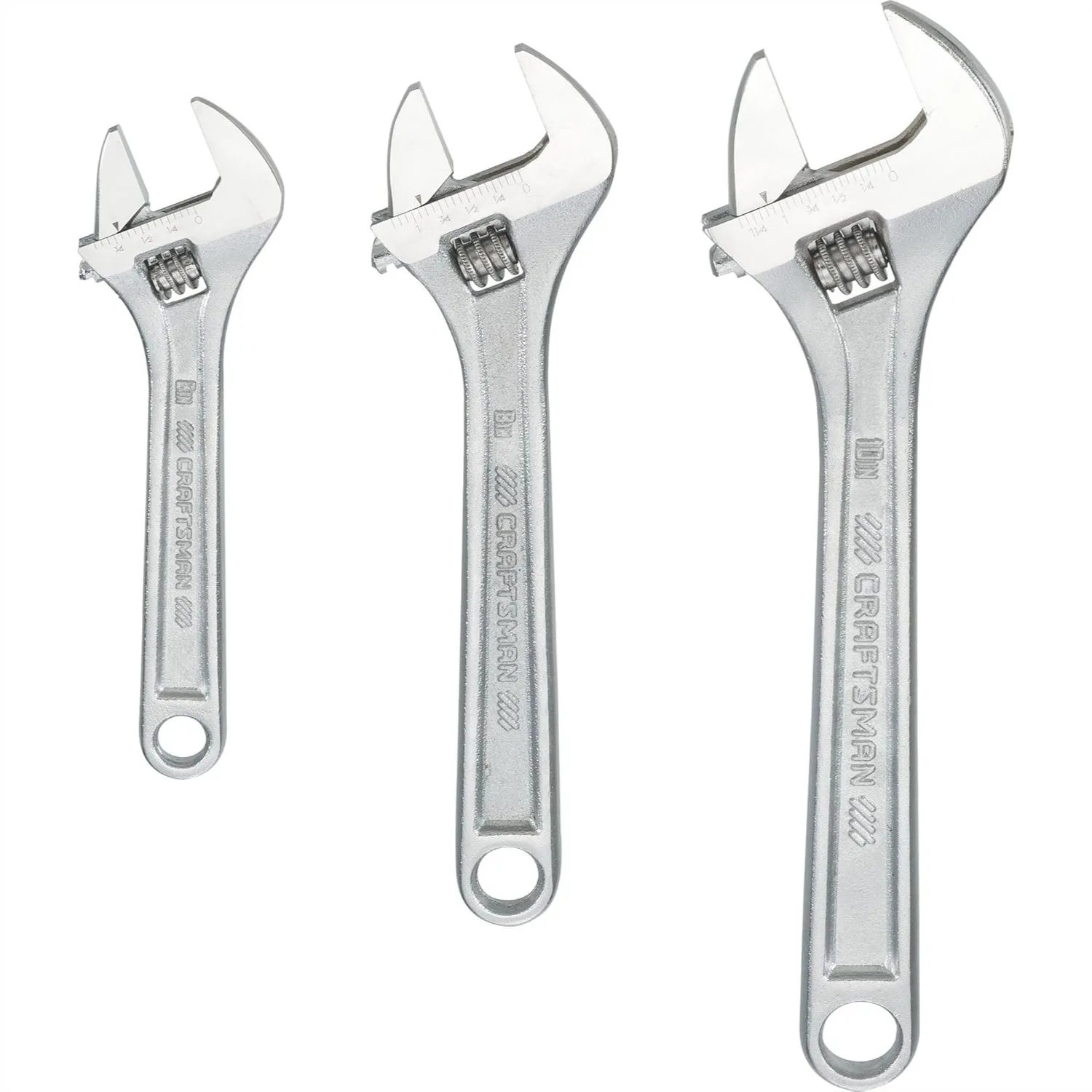 

Adjustable Wrench Set, 3-Piece All Steel with Metric and SAE Scales, Durable Tool for Home and Garage