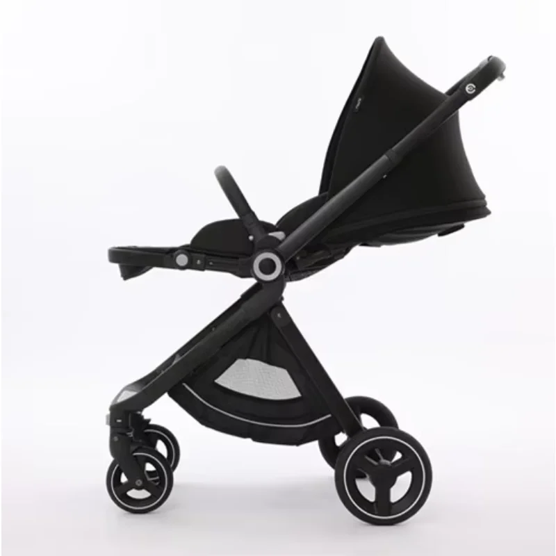 Fashionable stroller for child leather travel stroller baby walker adjustable seat foldable pram