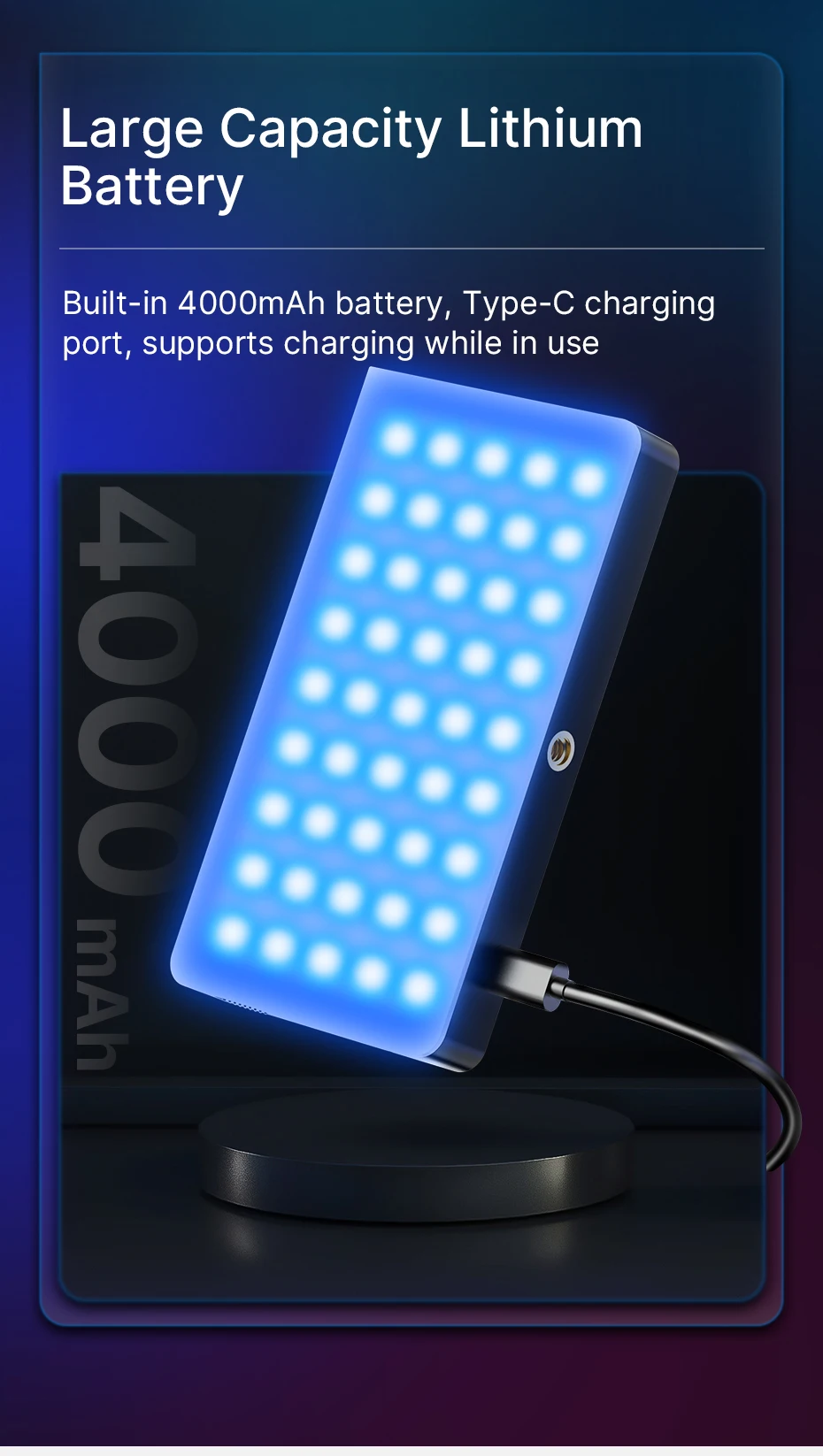 Ulanzi lt002 7 Zoll Tasche füllen Licht RGB Voll farbe LED Panel Licht Cri 95 Fotografie Kamera Licht kreative Szene – Detail 12
