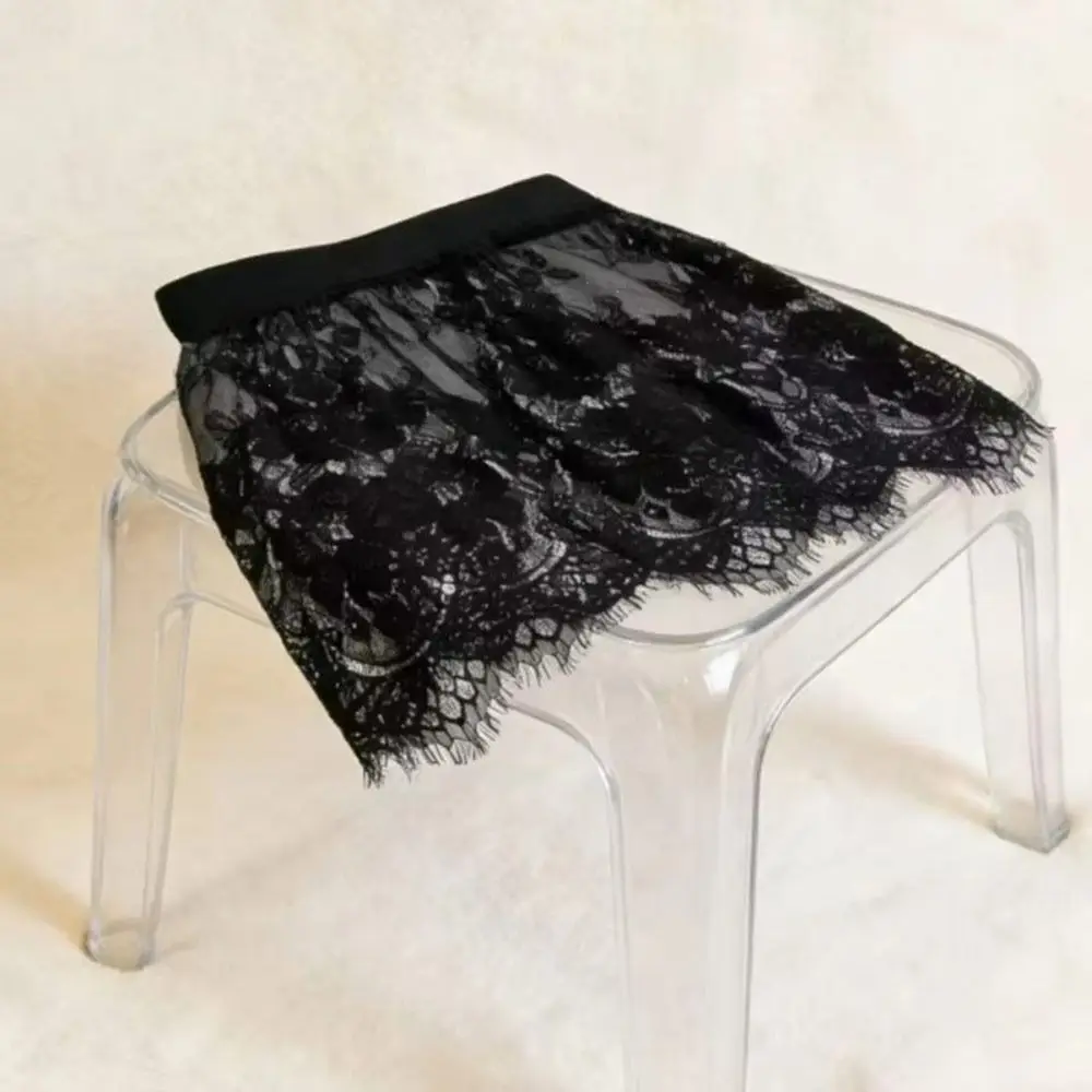 New Transparent Lace Mesh Skirt Black White Short Shirt Extender Women Underskirt Summer