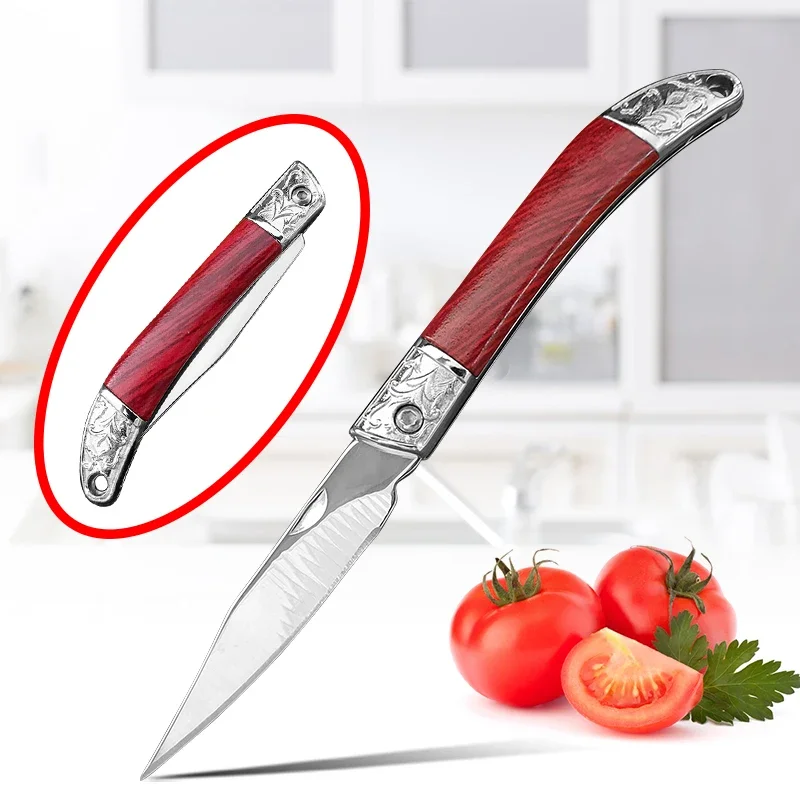 Utility Knife Folding Blade Boning Meat Cleaver Fish Vegetable BBQ Slicing Fruit Knife Plastic Handle Kitchen Knife Chef Cooking