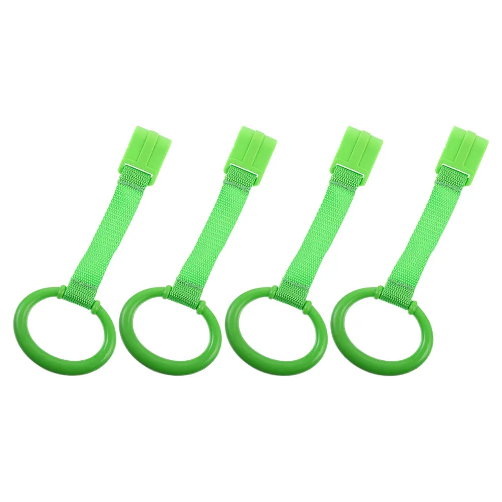 

4 Pcs Baby Standing Pull Tab Crib Ring Assist Toy Nylon Rings Infant Accessories