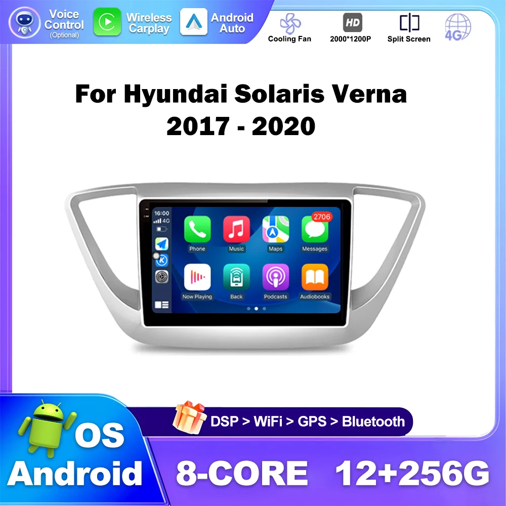 

9 inch for Hyundai Solaris Verna 2017 - 2020 Car Radio Multimedia Video Player Wireless Carplay WiFi BT Auto Tools Head Unit DSP