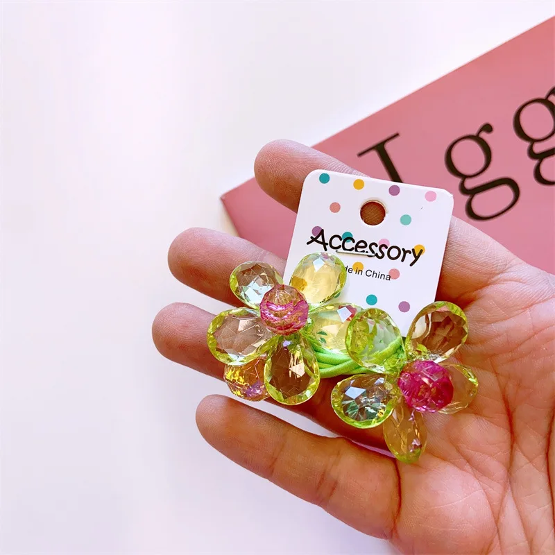 2 teile/satz süße haargummi mädchen Kopf Seil Blume Haar Gummibänder elastische Haarband Baby haarschmuck mädchen – Detail 6