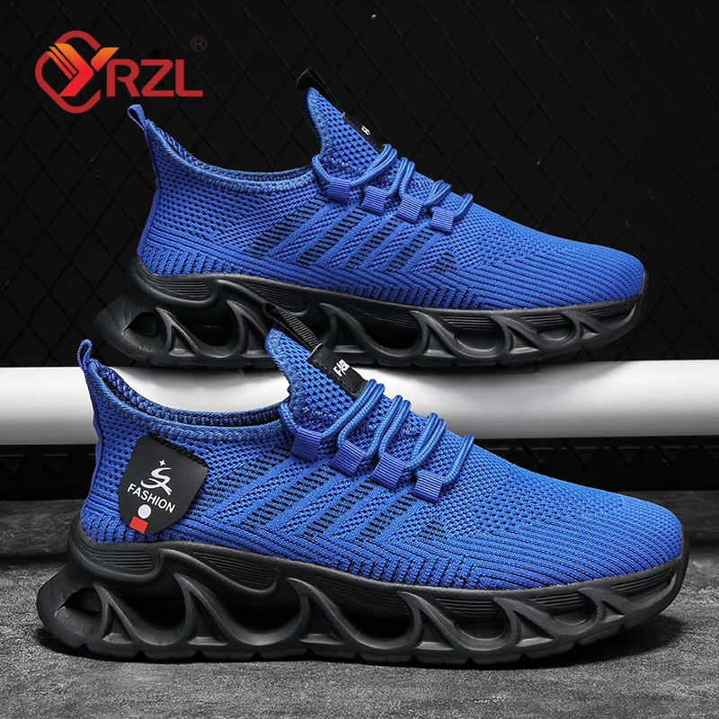 

YRZL Mens Sport Shoes Breathable Lightweight Sneakers Outdoor Mesh Black Running Shoes Athletic Jogging Tenis Walking Shoes Man