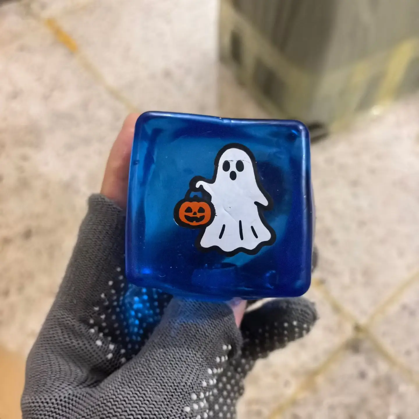 Aesthetic Room Decor Kawaii Ghost Ice Cube Squishy Clear Maltose Texture Tactile Squeeze Prop Spooky Desk Setup Novelty Present