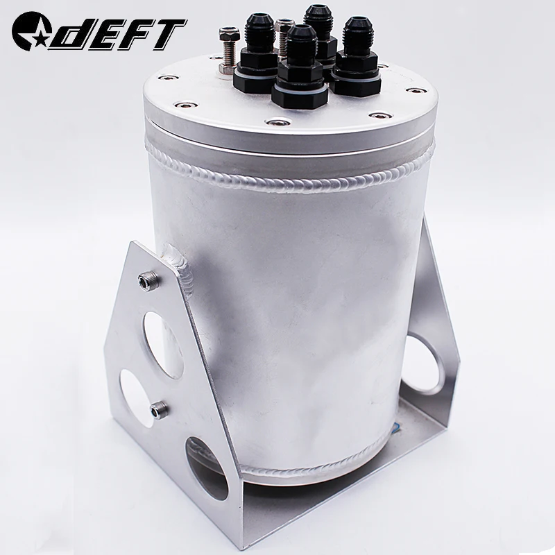 DEFT Universal 2.5L（Litre） Fuel Surge Catch Can Aluminium  Fuel Tank Oil Catch Tank Racing Oil Catch Can