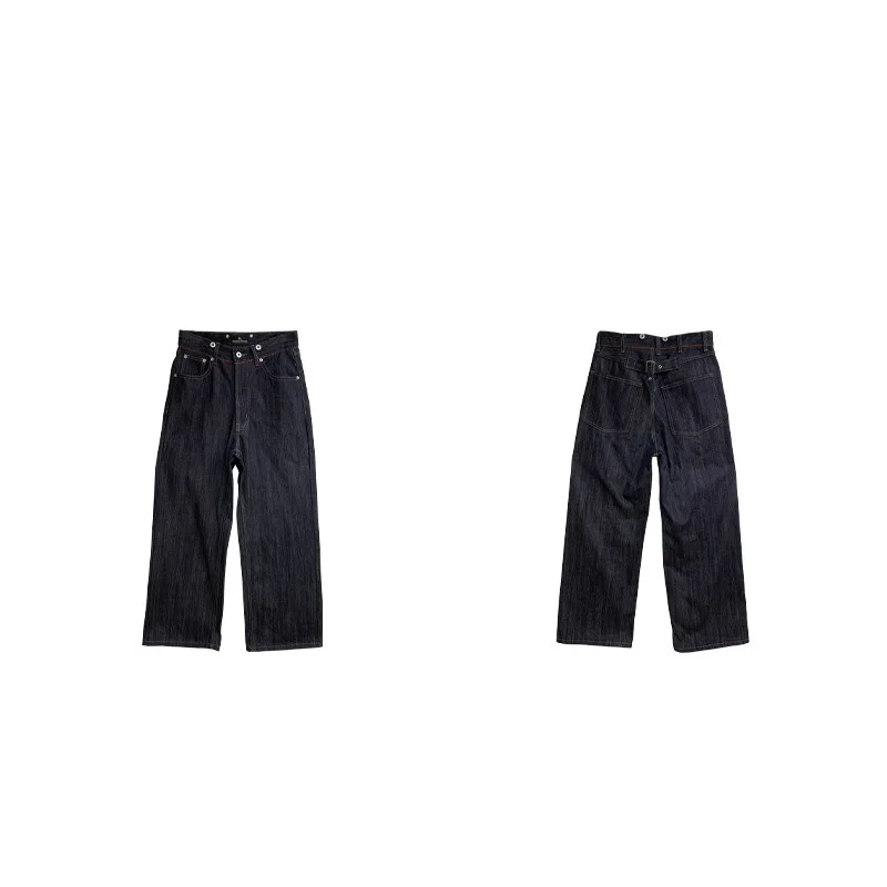 Benuynffy American Retro Y2k Loose Jeans Women 2026 Autumn New Casual Streetwear High Waisted Straight Wide Leg Denim Trousers