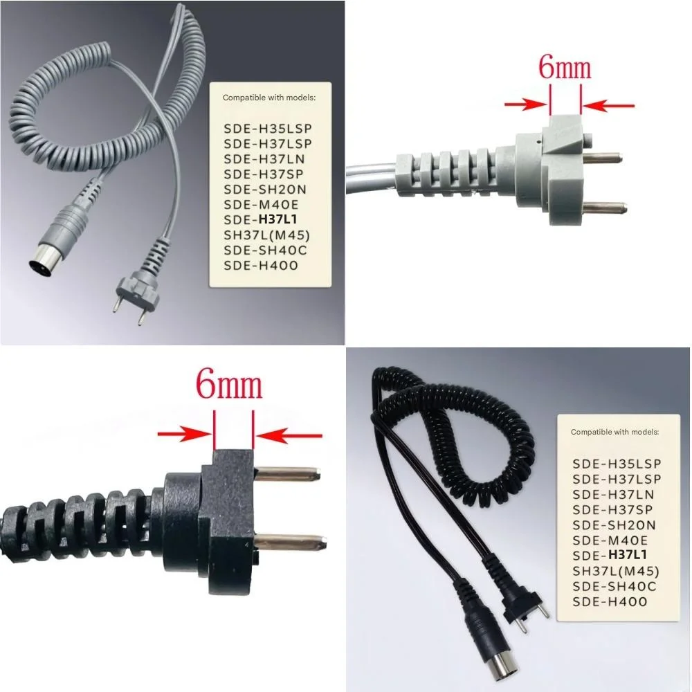6mm 3-pin Dental Handle Power Cable Cord Manicure Nail Drill Accessory For Strong 210 Marathon H37L1 H37LN Handpiece Spring Wire