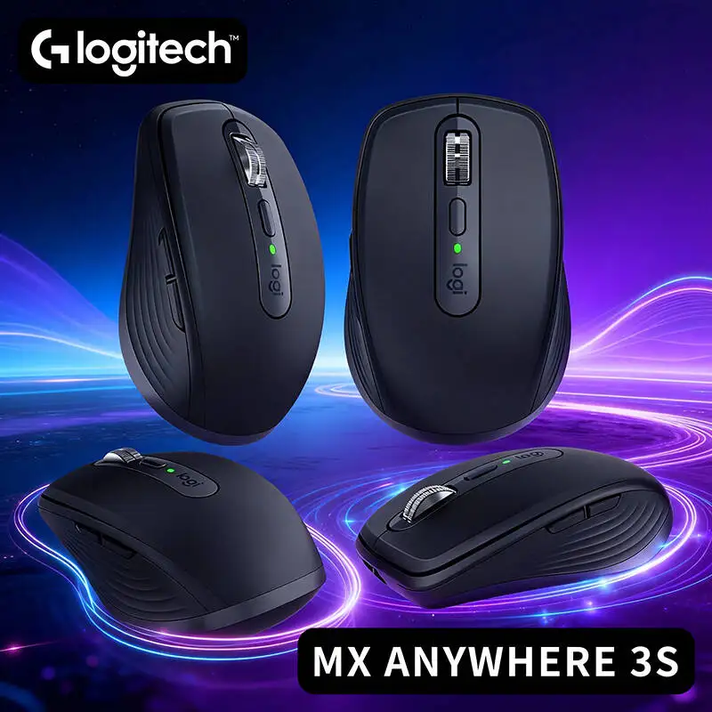 

Стекло для отслеживания Logitech MX Anywhere 3S-8K DPI, удобное прикосновение, противоскользящее, колесо MagSpeed, бесшумные кнопки, быстрая зарядка USB-C