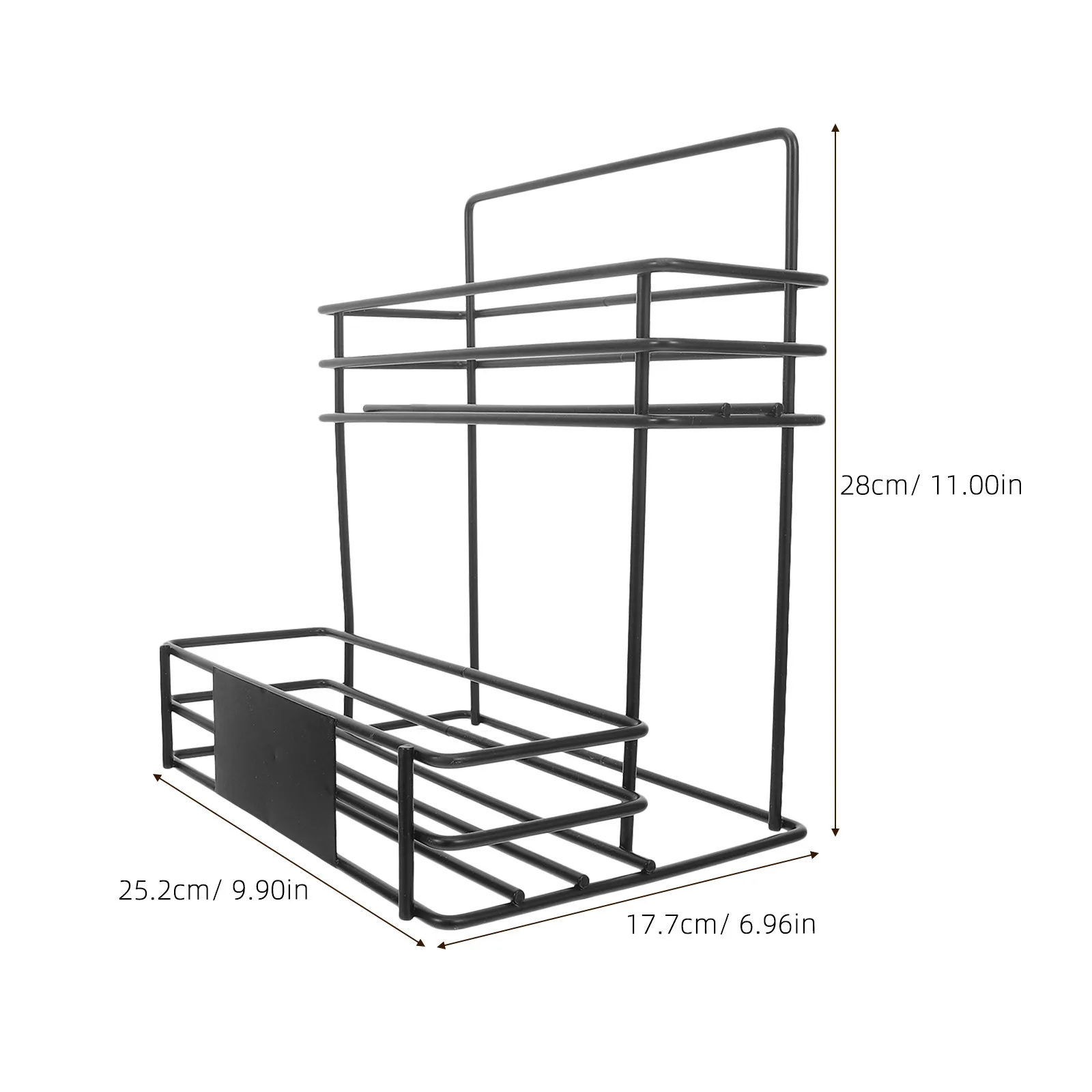 2-Tier Iron Syrup Bottle Rack Metal Seasoning Organizer Kitchen Storage Space Saving Coffee Syrup Display Stand Condiment Holder