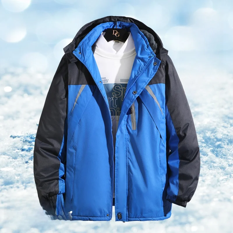 

Men's Thiened Fce Lined Cotton Jaet Large Size Winter Coat Dad Winter Clothes Outerwear Youth Trend Summer Collection