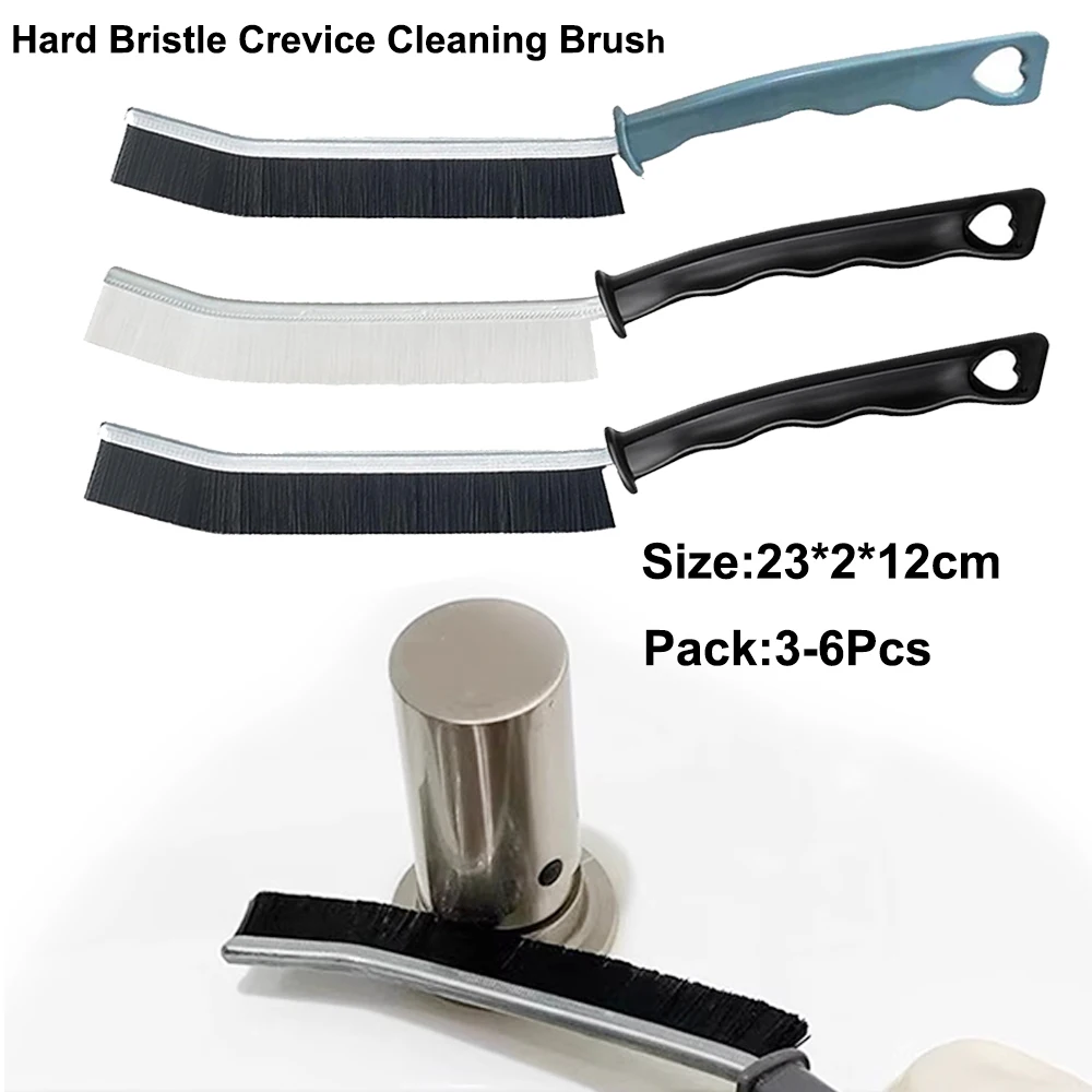 

3/6pcs crevice cleaning brush hard bristle long handle cleaning brush suitable for tile joints dead corners shower floor lines