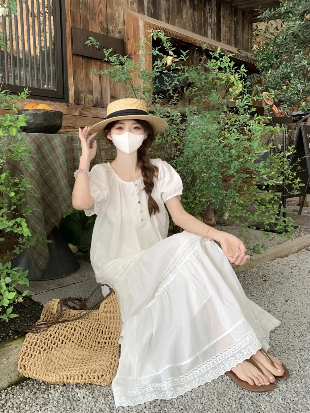 

Женская модная рубашка в корейском стиле с круглым вырезом, коротким рукавом, свободного кроя, с цветочным принтом, весна 2026, новинка