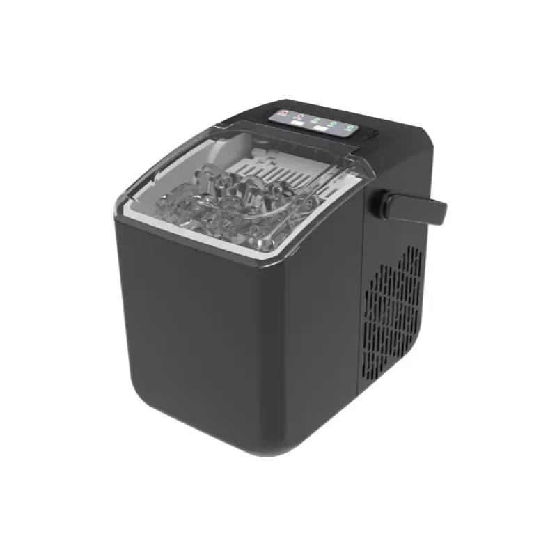 for Black Portable Ice Maker with Handle Self Cleaning Ice Maker with Basket 8 Cubes in 5 Minutes Perfect for Home Kitchen