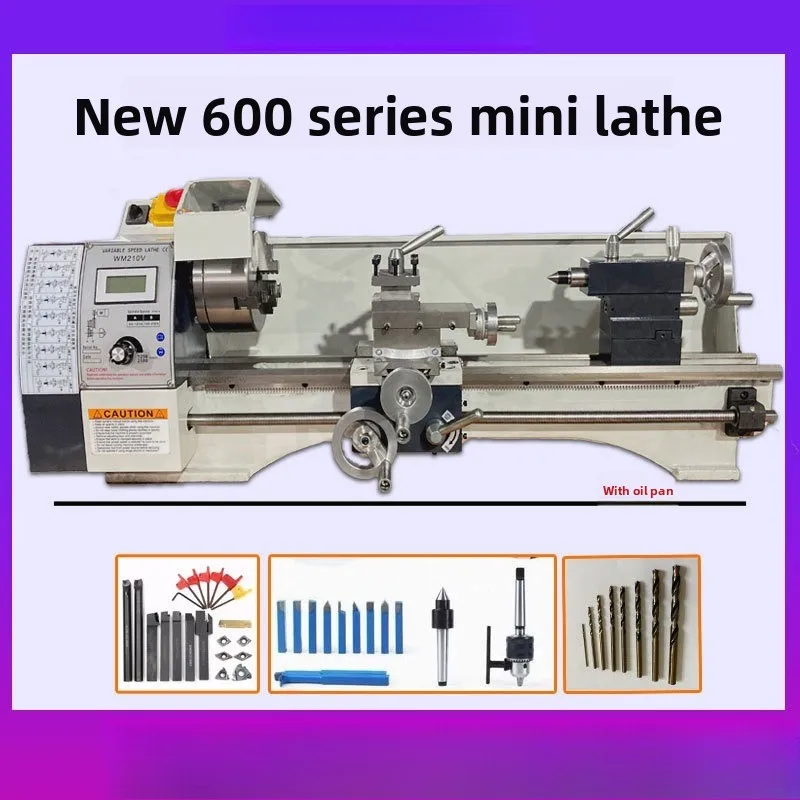 Model 600 Mini Lathe with Stepless Speed Control 210 Desktop Mini Lathe for Home Use Multi-Functional Metal Mini Brushless Motor
