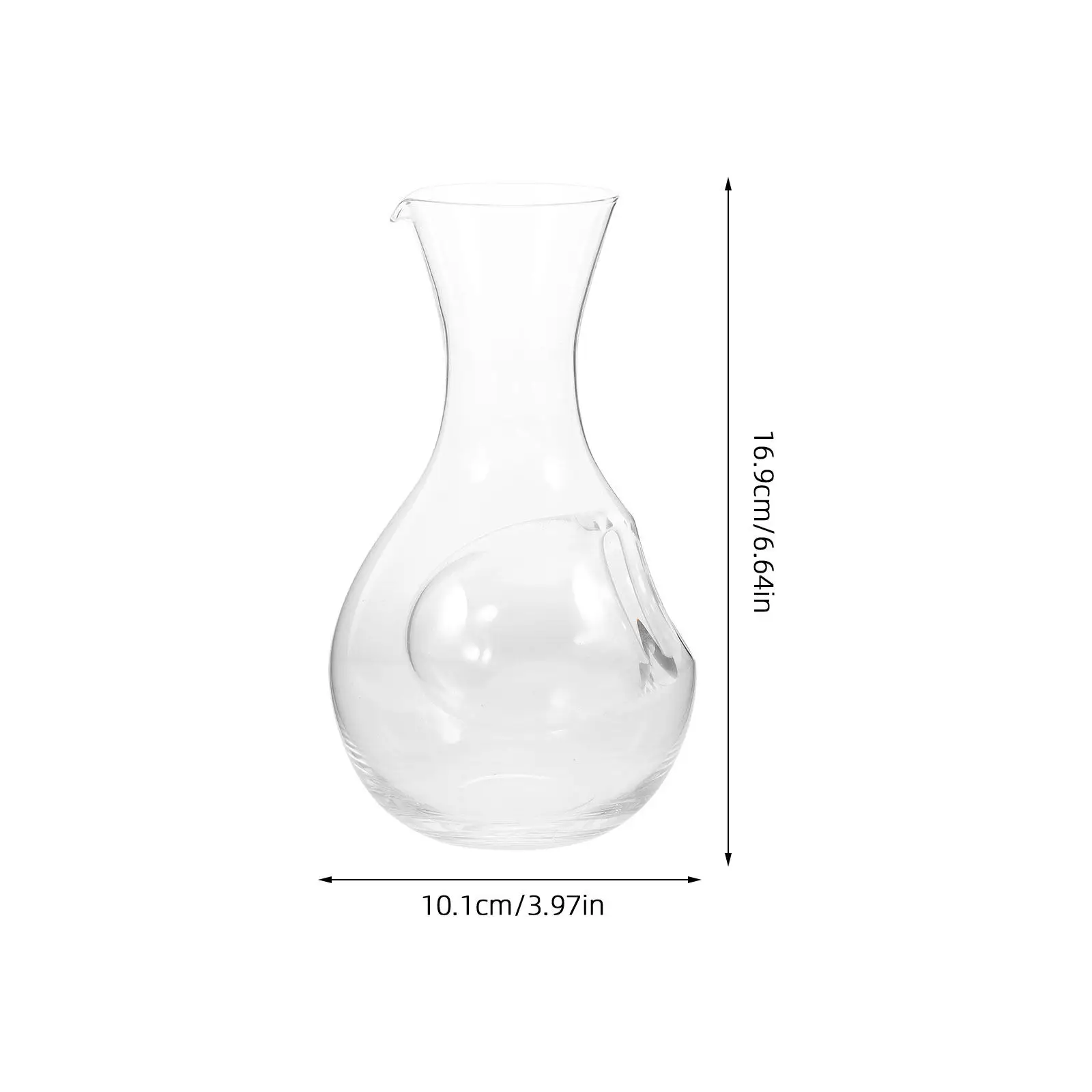 Glass Cold Sake Decanter 400Ml Wine Carafe with Ice Cavity for Parties Gatherings Single Serve Wine Decanter Small Glass Jug
