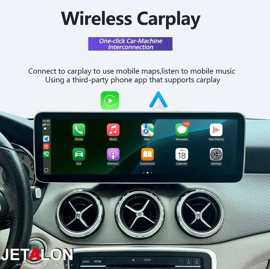 Autoradio Android14 da 14,9 pollici Carplay per Benz Classe C 2015-2018 Unità principale di navigazione GPS Lettore video multimediale touch screen