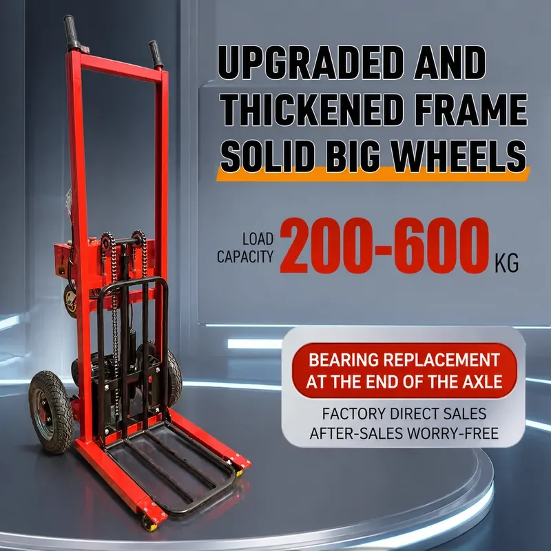 All Electric Tiger Cart Hand Pushed Loading Unloading Truck Handling Hydraulic Lift Truck Warehouse Construction Site Large