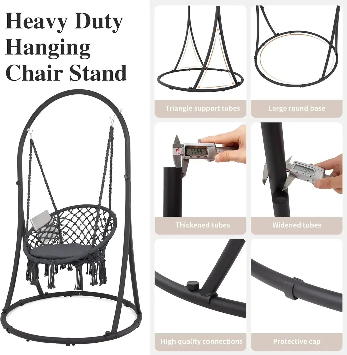 [New Arrival, Free Shipping!]High quality  Indoor Hammock Swing Chair with Stand, Hanging Chair Outdoor with Stand, 330 lbs Capa