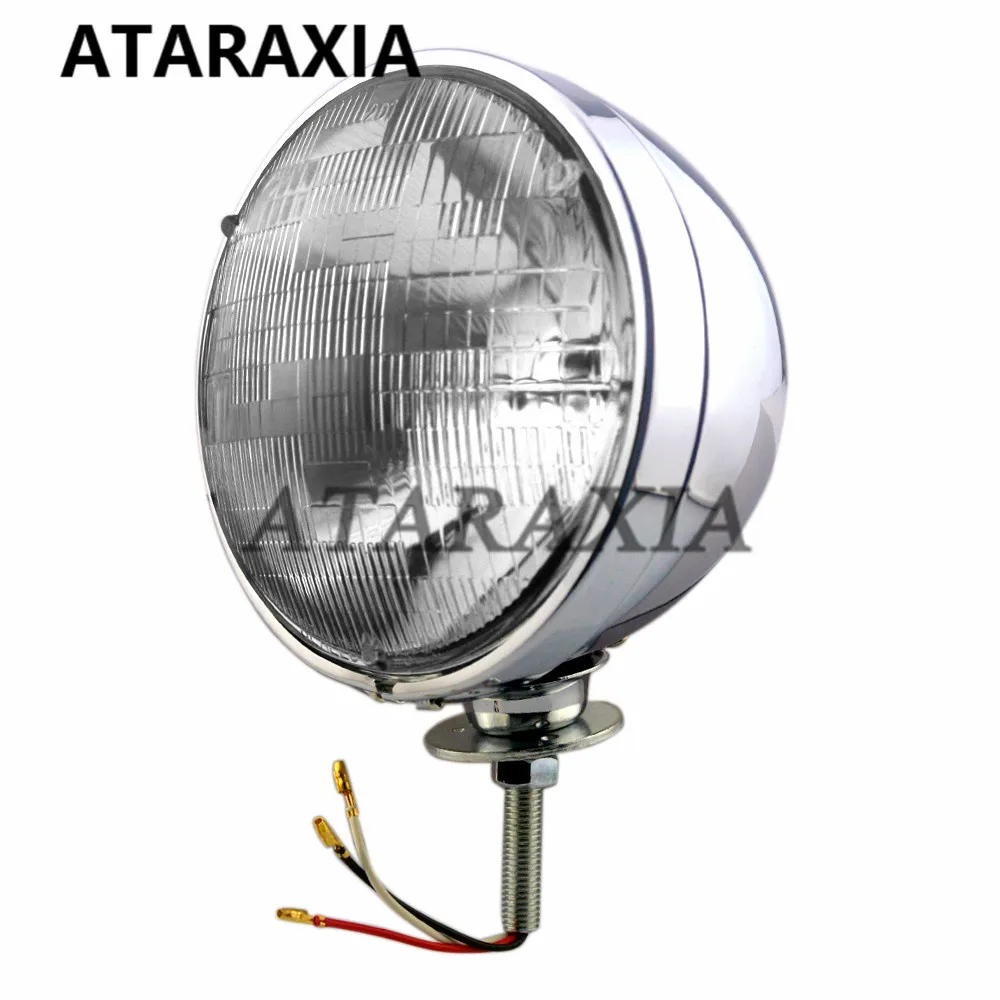7" Motorcycle Headlight Headlamp Bottom Mount For HarleyCruiser Chopper Cafe Racer Bobber Custom Universal Custom view 4