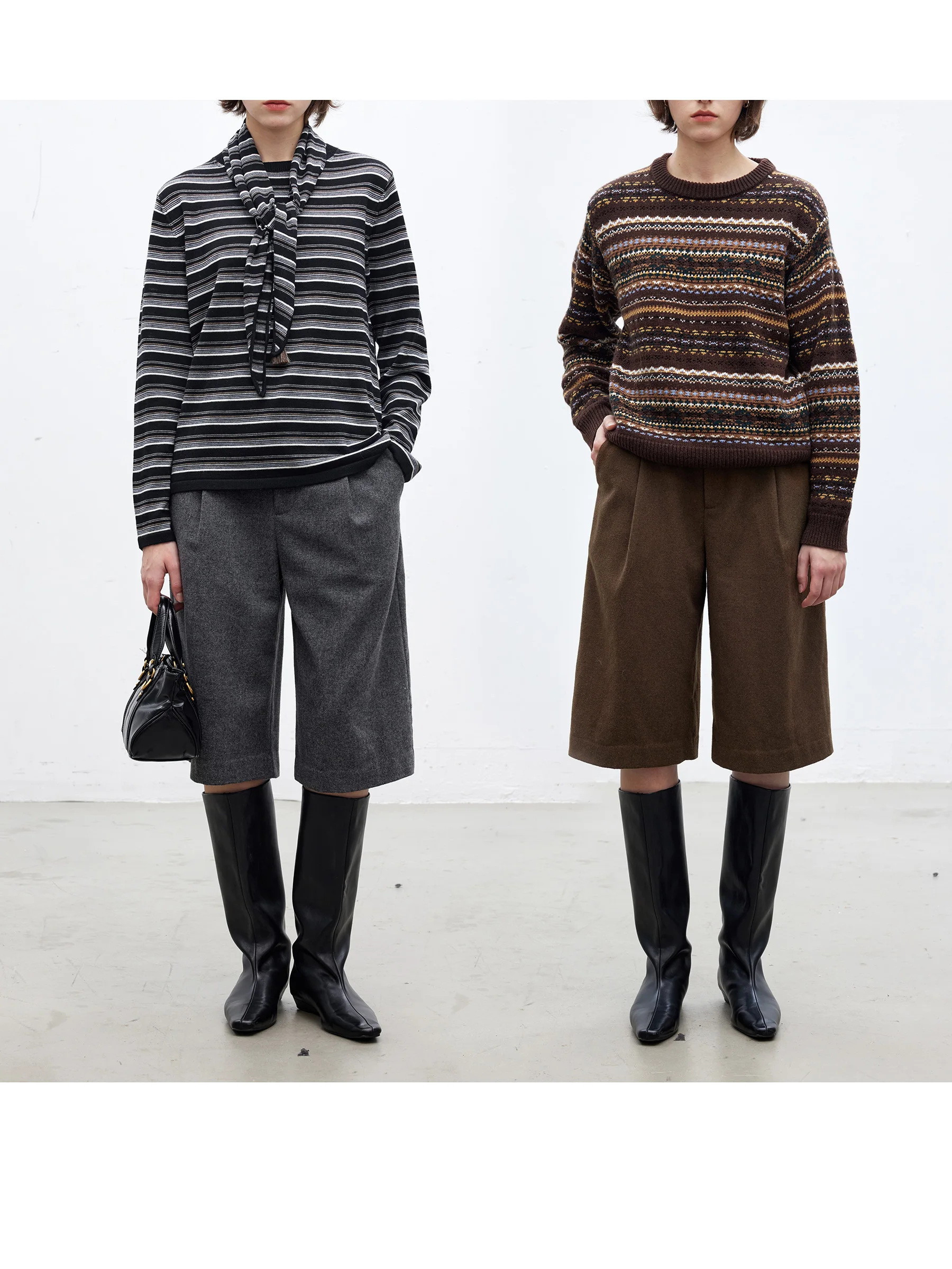 

Шерстяные брюки DotDrobe из смесовой ткани, которые можно стирать в машине, с широкими штанинами и завышенной талией, женские повседневные брюки, доступны в двух цветах