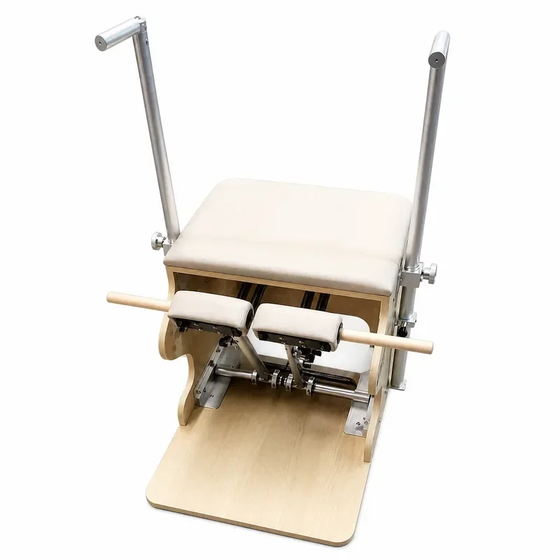 Maple Wood Pilates Wunda Chair with Perforated Design Adjustable Features for Body Fitness and Yoga