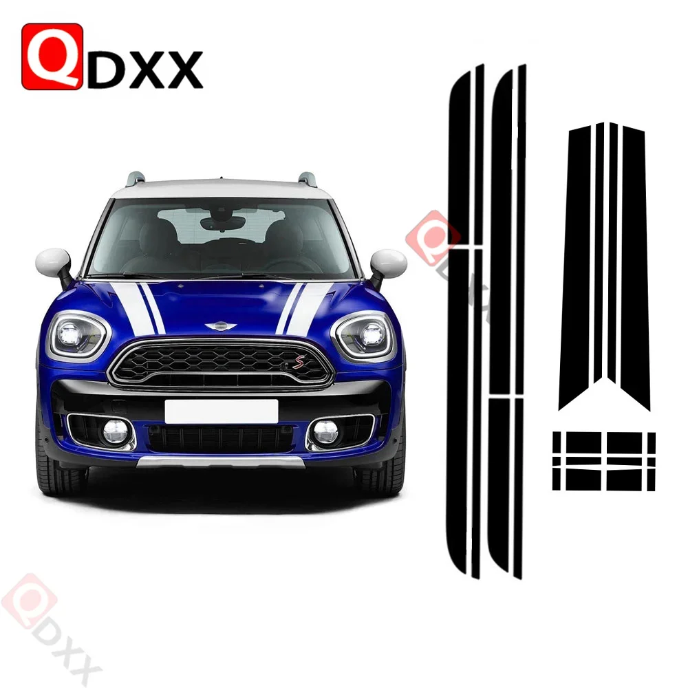 

Car Hood Stripes Trunk Bonnet Rear Body Kit Decor Door Side Stripe Skirt Sticker For Mini Cooper All4 Countryman F60 Accessories