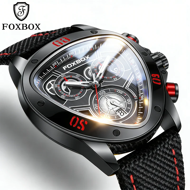 

Мужские часы FOXBOX: модные, военные, уникальный квадратный дизайн, люксовые кварцевые спортивные часы с ремешком, водонепроницаемые, Reloj Hombre