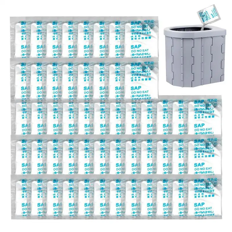 Urine Absorbent Powder 50pcs Poo and Urine Absorbent Gel Deodorization Liquid Waste Gelling Tool for Camping Fishing Traveling