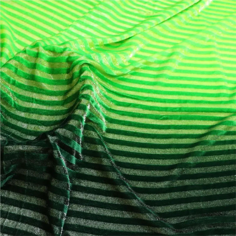 밝은 실크 스트라이프 그라데이션 벨벳 직조 원단 나이트가운 가운 조젯