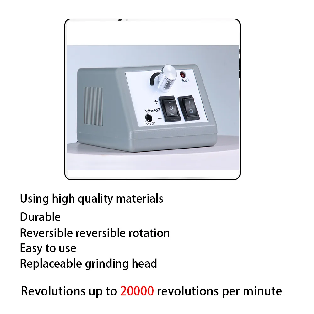 20000 tr/min professionnel perceuse à ongles ensemble limes à ongles forets Gel dissolvant de vernis outils fraises à faible bruit Kit de lime à ongles