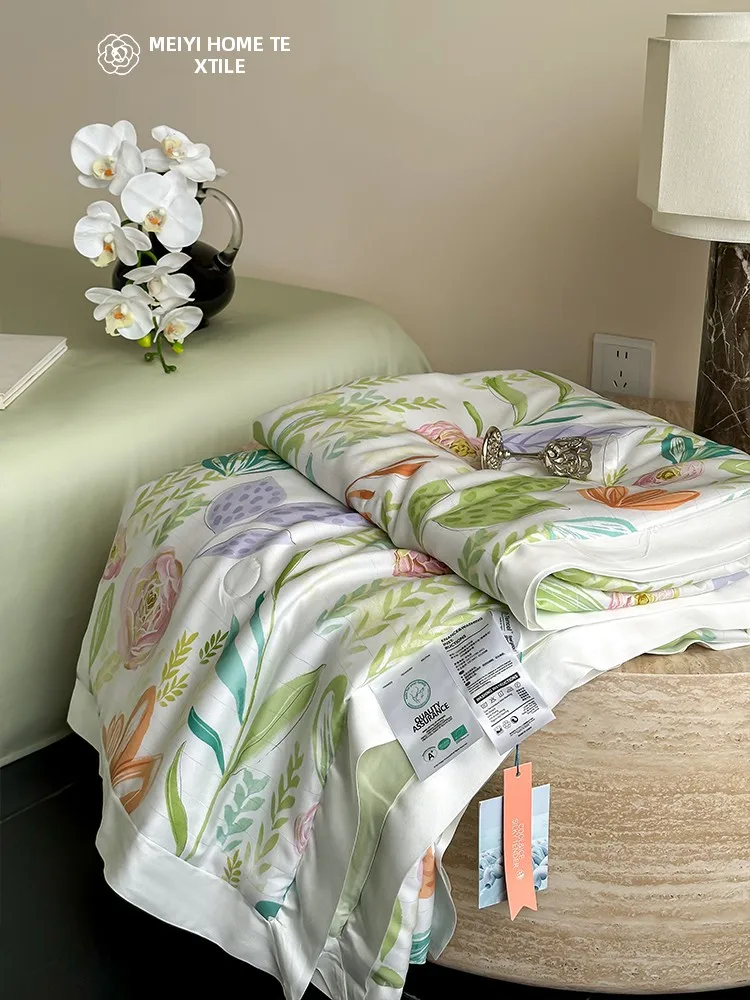 

Летнее охлаждающее одеяло Me Fre из лиоцелла с цифровой печатью, ультрамягкое, с эффектом ледяного шелка, машинная стирка, для кондиционированных помещений